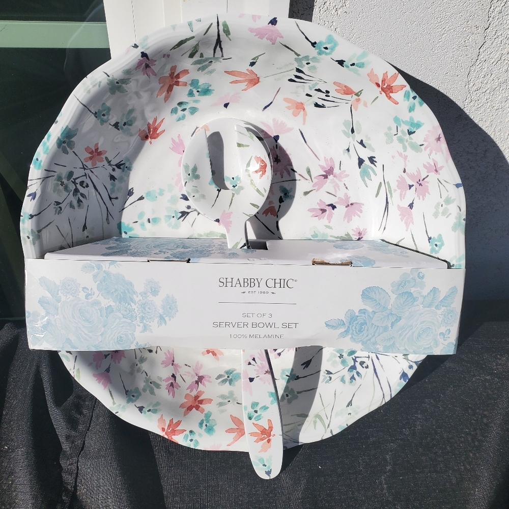 NWT Shabby Chic 3 Piece Server Bowl Set